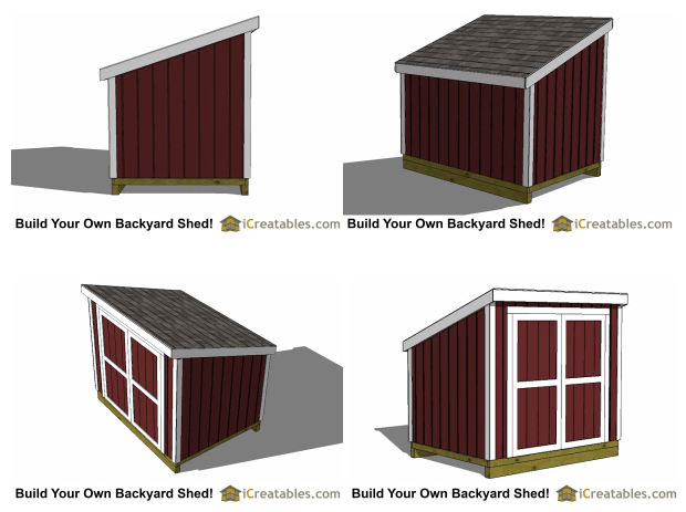 6x8 Lean To Shed Kit - Door on High Side - Parr Lumber